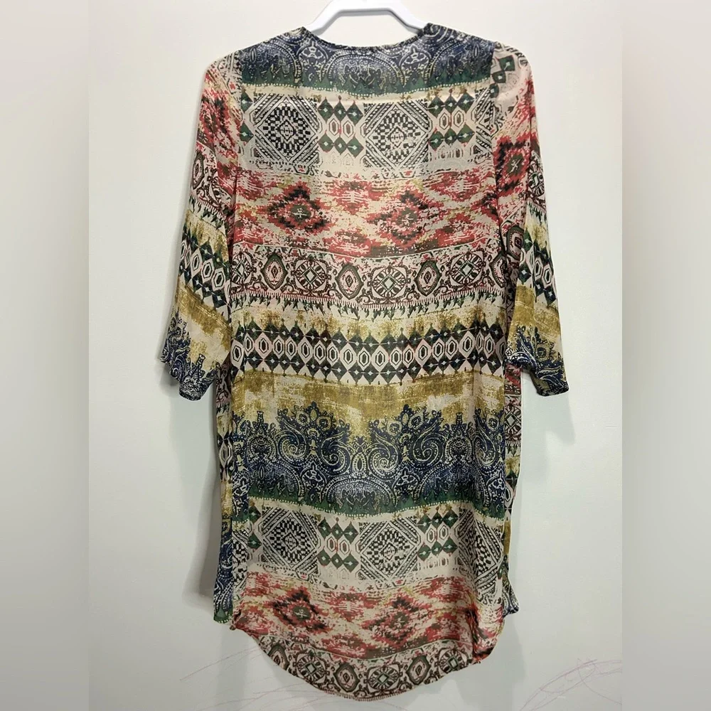 Aggie Multicolor Patterned Kimono Size Small - Picture 2 of 5